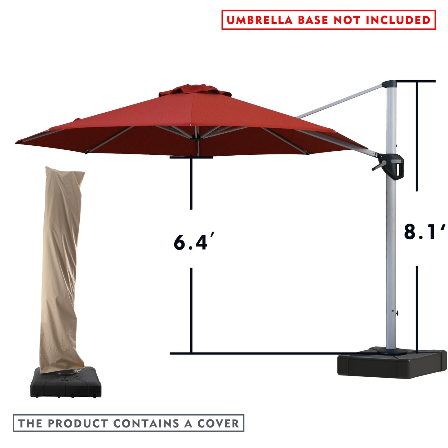 Kozyard 11' Roma Cantilever Offset Umbrella (4 Color Options)
