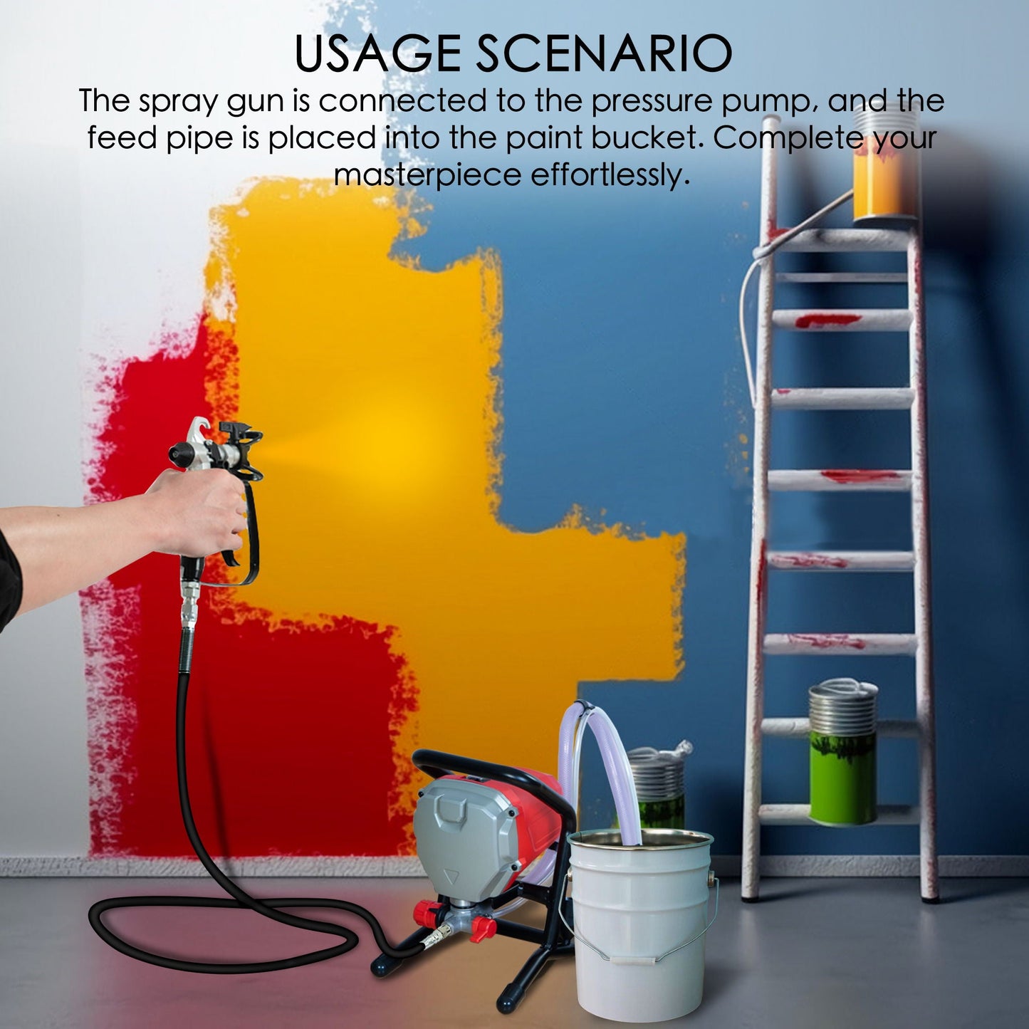 Himalaya High Pressure Airless Paint Sprayer - 3000PSI, 5/8HP, 650W Power Painter, Ideal for Home Interior, Exterior, Commercial Use, and DIY Handyman-Professional Contractor Grade Spray Paint Machine
